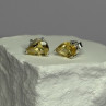 925 Sterling Silver Citrine Earrings Length 0.4 Inch