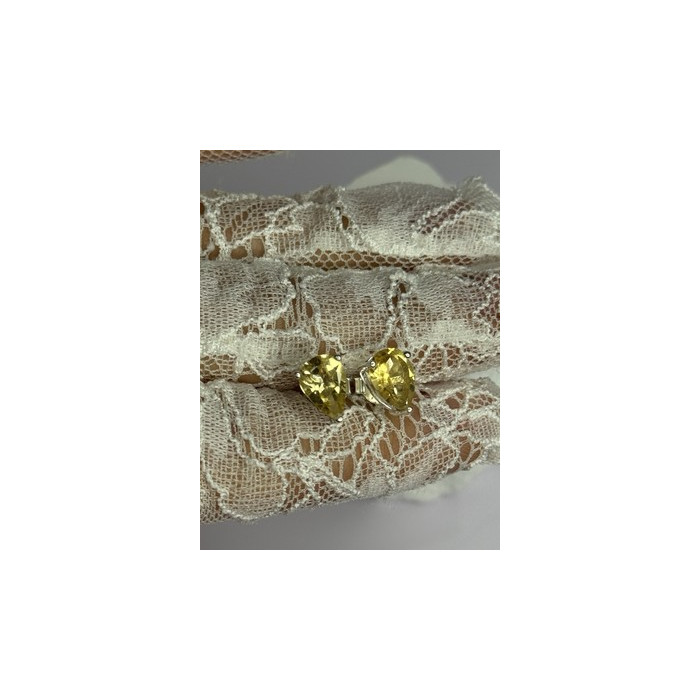 925 Sterling Silver Citrine Earrings Length 0.4 Inch