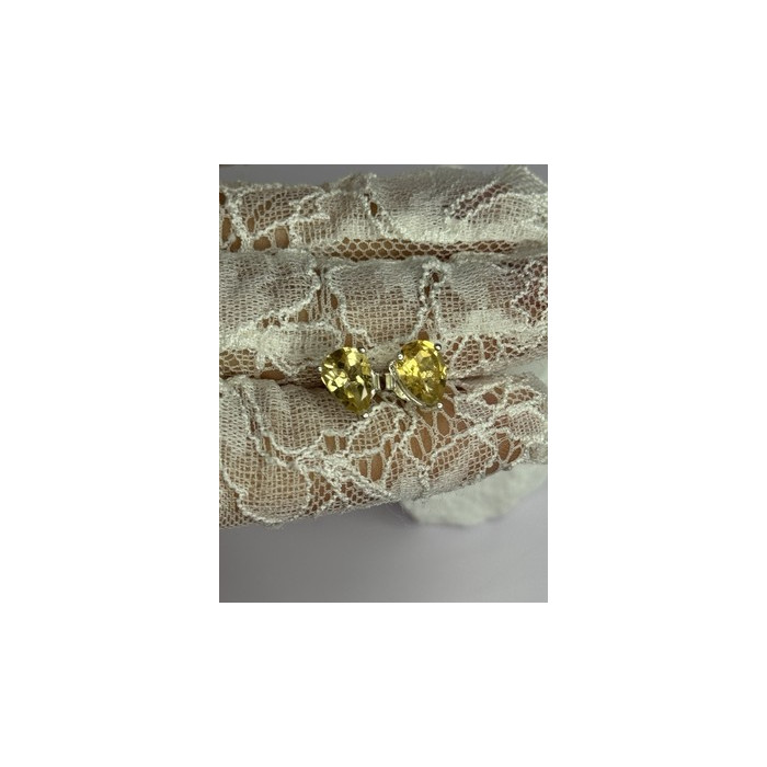 925 Sterling Silver Citrine Earrings Length 0.4 Inch