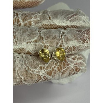 925 Sterling Silver Citrine Earrings Length 0.4 Inch