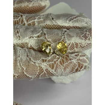 925 Sterling Silver Citrine Earrings Length 0.4 Inch