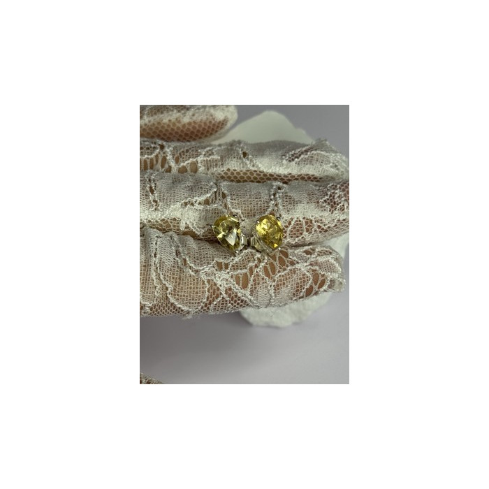 925 Sterling Silver Citrine Earrings Length 0.4 Inch