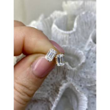 14K Yellow Gold CZ Earrings