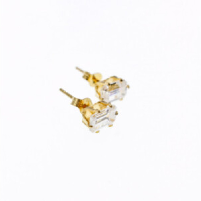 14K Yellow Gold CZ Earrings