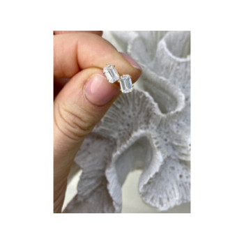 14K YELLOW GOLD CZ EARRINGS