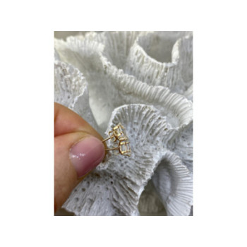 14K YELLOW GOLD CZ EARRINGS