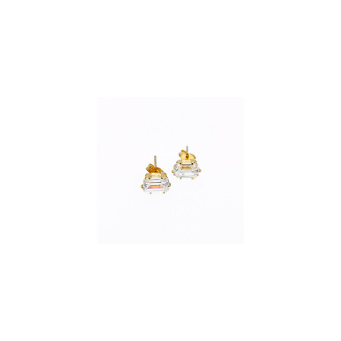 14K YELLOW GOLD CZ EARRINGS
