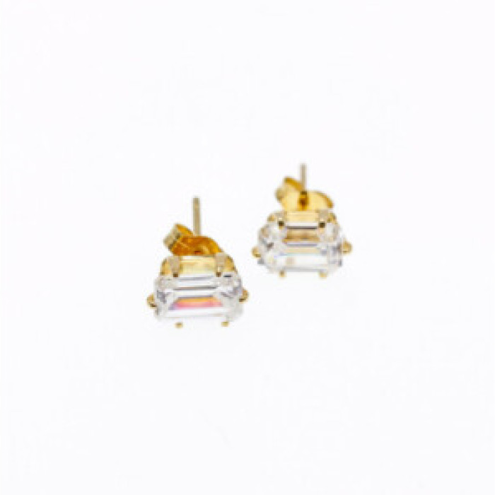 14K Yellow Gold CZ Earrings