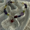 925 Sterling Silver Multi Color Gemstones Bracelet Length 7.5