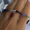 925 Sterling Silver Multi Color Gemstones Bracelet Length 7.5
