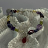 925 Sterling Silver Multi Color Gemstones Bracelet Length 7.5