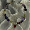 925 Sterling Silver Multi Color Gemstones Bracelet Length 7.5