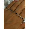 925 Sterling Silver Gold Plated Sapphire Bracelet Length 7