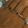 925 Sterling Silver Gold Plated Sapphire Bracelet Length 7