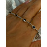 925 Sterling Silver Gold Plated Sapphire Bracelet Length 7