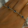 925 Sterling Silver Gold Plated Sapphire Bracelet Length 7