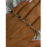 925 Sterling Silver Gold Plated Sapphire Bracelet Length 7