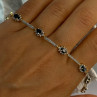 925 Sterling Silver Gold Plated Sapphire Bracelet Length 7