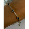 925 Sterling Silver Gold Plated Sapphire Bracelet Length 7