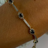 925 Sterling Silver Gold Plated Sapphire Bracelet Length 7