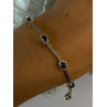 925 Sterling Silver Gold Plated Sapphire Bracelet Length 7