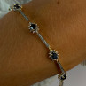 925 Sterling Silver Gold Plated Sapphire Bracelet Length 7