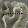 925 Sterling Silver Red & White Spinel Bracelet Sizable