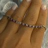 925 Sterling Silver Red & White Spinel Bracelet Sizable