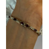925 Sterling Silver Garnet & Beryl Bracelet Length 7