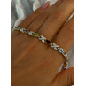 925 Sterling Silver Gold Plated Multi Color Gemstones Bracelet Length 7.5