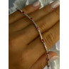 925 Sterling Silver Red Spinel & Beryl Bracelet Length 7.5