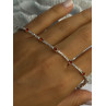 925 Sterling Silver Red Spinel & Beryl Bracelet Length 7.5