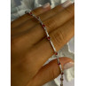 925 Sterling Silver Red Spinel & Beryl Bracelet Length 7.5