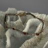 925 Sterling Silver Red Spinel & Beryl Bracelet Length 7.5