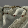 925 Sterling Silver Red Spinel & Beryl Bracelet Length 7.5