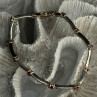 925 Sterling Silver Red Spinel & Beryl Bracelet Length 7.5