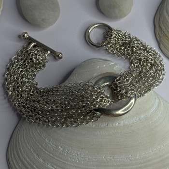 Elegant Design 925 Sterling Silver Bracelet Length 8
