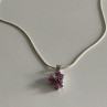 925 Sterling Silver Pink Spinel Chain With Pendant Italy
