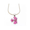 925 Sterling Silver Pink Spinel Chain with Pendant Italy