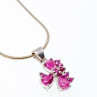 925 Sterling Silver Pink Spinel Chain With Pendant Italy