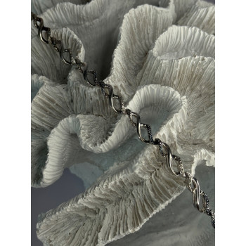 925 Sterling Silver Blue Spinel & Diamond Bracelet Length 7