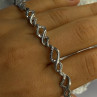 925 Sterling Silver Blue Spinel & Diamond Bracelet Length 7