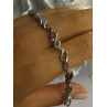 925 Sterling Silver Blue Spinel & Diamond Bracelet Length 7