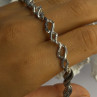 925 Sterling Silver Blue Spinel & Diamond Bracelet Length 7