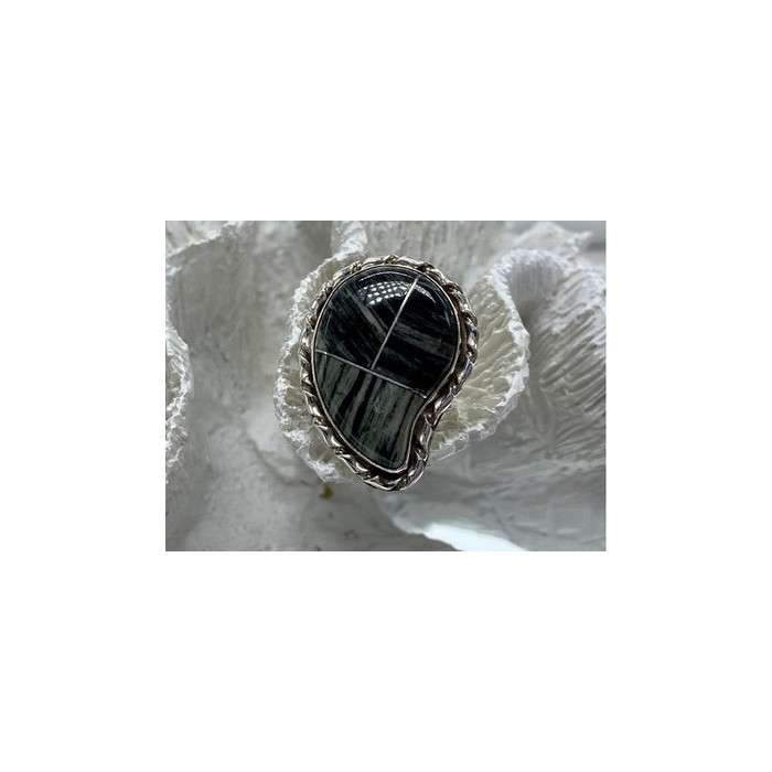 925 Sterling Silver Jasper Ring Size 8