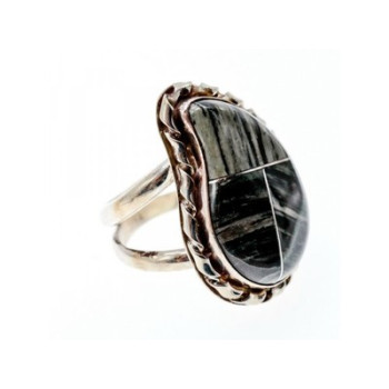 925 Sterling Silver Jasper Ring Size 8
