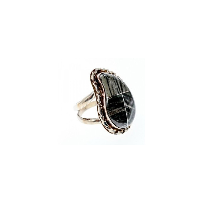 925 Sterling Silver Jasper Ring Size 8