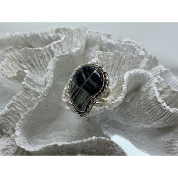 925 Sterling Silver Jasper Ring Size 8