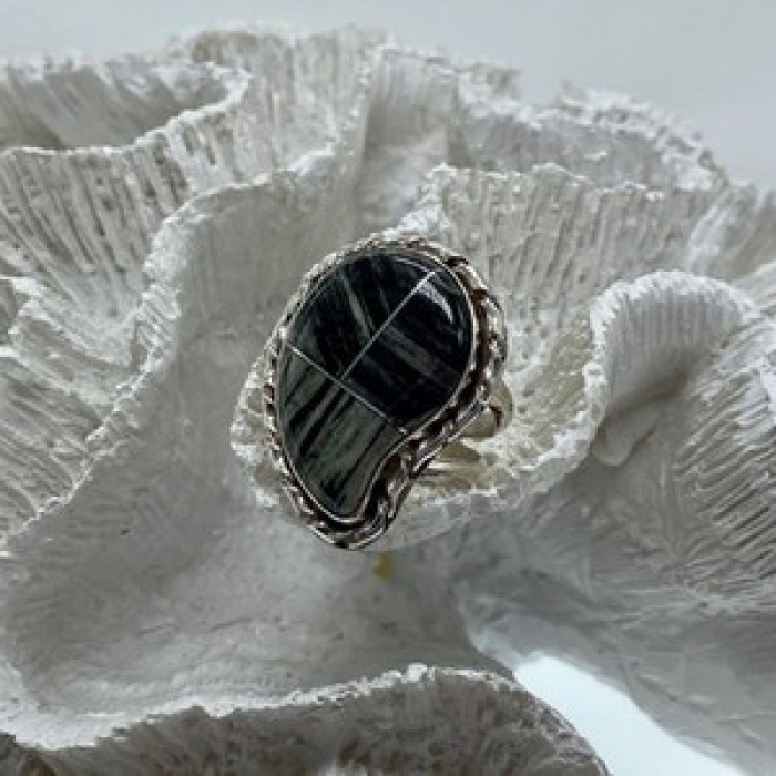 925 Sterling Silver Jasper Ring Size 8