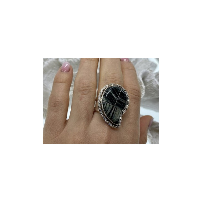 925 Sterling Silver Jasper Ring Size 8